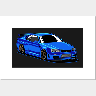 NISSAN skyline r34 gtr godzilla jdm japan paul walker fast and furious Posters and Art